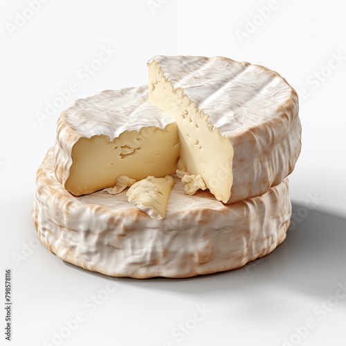 Baked Camembert Cheese isolated on White background