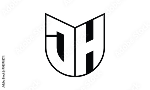 DH initial letter bat icon gaming logo design vector template. batman logo, sports logo, monogram, polygon, war game, symbol, playing logo, abstract, fighting, typography, icon, minimal, wings, battle