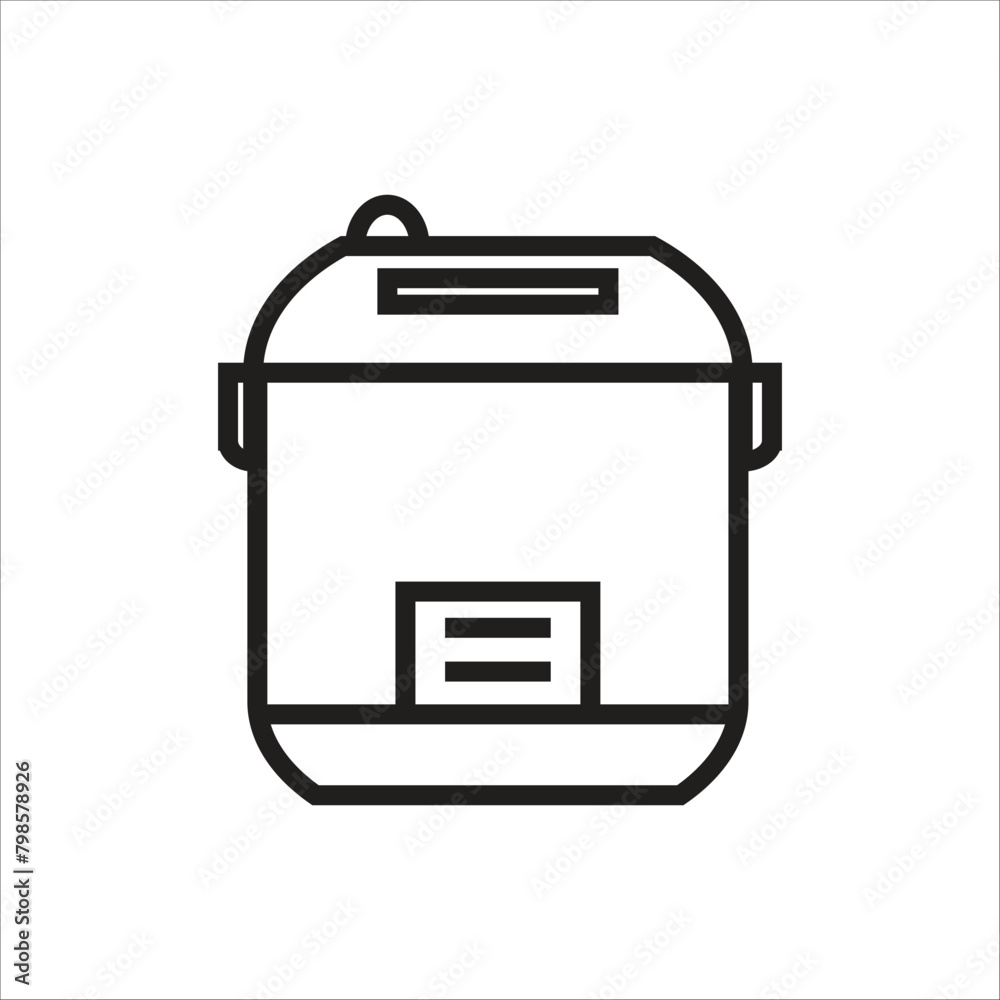 rice cooker vector icon line template rice cooker vector icon line template