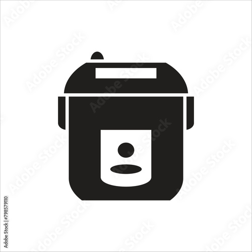 rice cooker vector icon line template