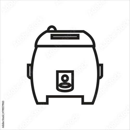rice cooker vector icon line template