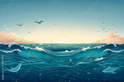 World Oceans Day, To celebrate and raise awareness of the world's oceans Let's work together to conserve the sea, Template design photo