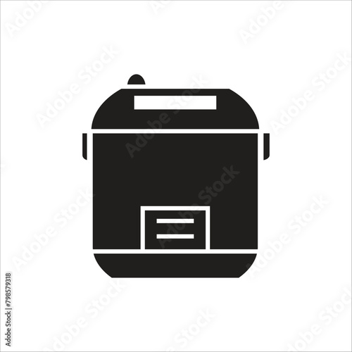 rice cooker vector icon line template