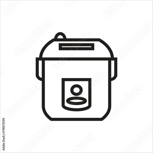 rice cooker vector icon line template