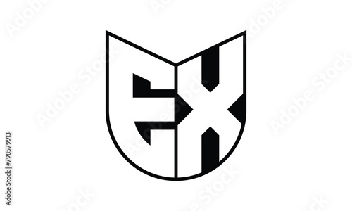 EX initial letter bat icon gaming logo design vector template. batman logo, sports logo, monogram, polygon, war game, symbol, playing logo, abstract, fighting, typography, icon, minimal, wings, battle