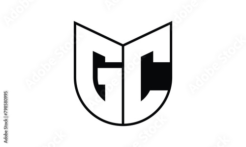GC initial letter bat icon gaming logo design vector template. batman logo, sports logo, monogram, polygon, war game, symbol, playing logo, abstract, fighting, typography, icon, minimal, wings, battle