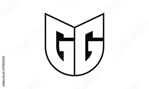 GG initial letter bat icon gaming logo design vector template. batman logo, sports logo, monogram, polygon, war game, symbol, playing logo, abstract, fighting, typography, icon, minimal, wings, battle