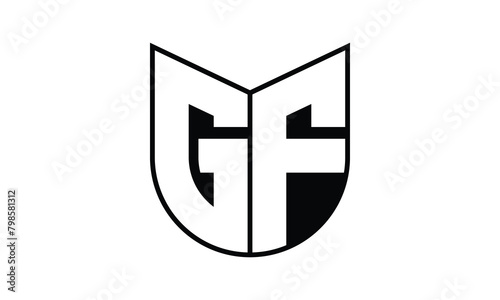 GF initial letter bat icon gaming logo design vector template. batman logo, sports logo, monogram, polygon, war game, symbol, playing logo, abstract, fighting, typography, icon, minimal, wings, battle