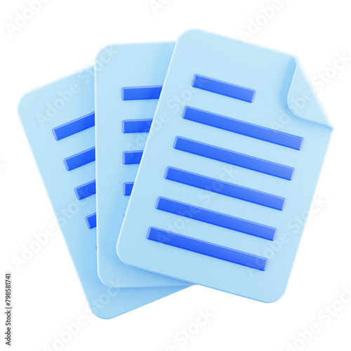 Document 3d illustration concept. paper icon isolated.