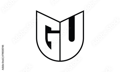 GU initial letter bat icon gaming logo design vector template. batman logo, sports logo, monogram, polygon, war game, symbol, playing logo, abstract, fighting, typography, icon, minimal, wings, battle