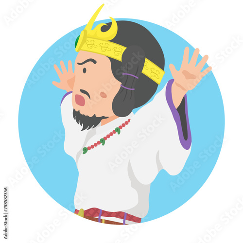 両手を広げる古墳時代の大王
