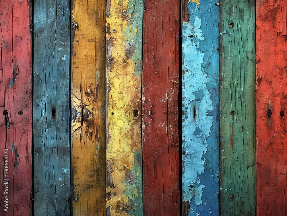 Old, grungy, colorful wood background Old, grungy, colorful wood background