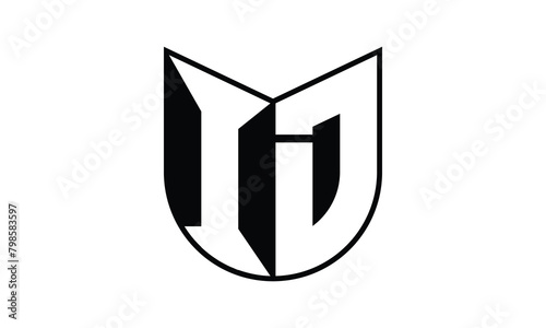 ID initial letter bat icon gaming logo design vector template. batman logo, sports logo, monogram, polygon, war game, symbol, playing logo, abstract, fighting, typography, icon, minimal, wings, battle