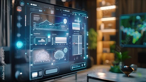 Wallpaper Mural Modern smart home management with augmented reality interface, isolated background Torontodigital.ca