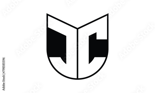 JC initial letter bat icon gaming logo design vector template. batman logo, sports logo, monogram, polygon, war game, symbol, playing logo, abstract, fighting, typography, icon, minimal, wings, battle