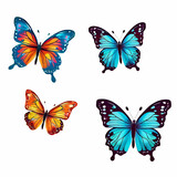 patterned decorative butterflies isolated on a white background with copy space banner freedom con ,generate ai