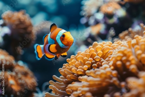 Clownfish Amidst Vibrant Sea Anemone