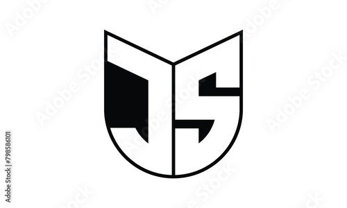 JS initial letter bat icon gaming logo design vector template. batman logo, sports logo, monogram, polygon, war game, symbol, playing logo, abstract, fighting, typography, icon, minimal, wings, battle