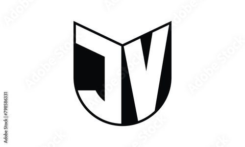 JV initial letter bat icon gaming logo design vector template. batman logo, sports logo, monogram, polygon, war game, symbol, playing logo, abstract, fighting, typography, icon, minimal, wings, battle