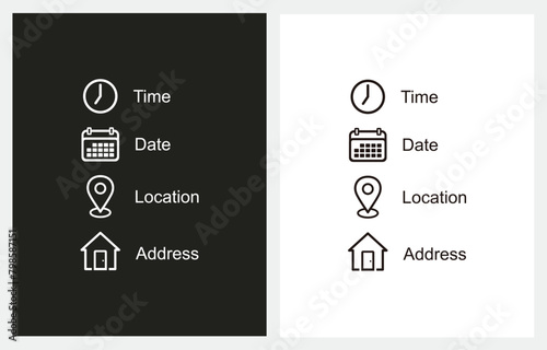Date Time Location  Address icon symbol