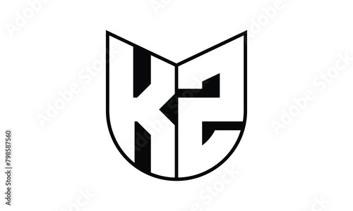 KZ initial letter bat icon gaming logo design vector template. batman logo, sports logo, monogram, polygon, war game, symbol, playing logo, abstract, fighting, typography, icon, minimal, wings, battle