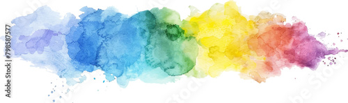 Watercolor rainbow color powder cloud