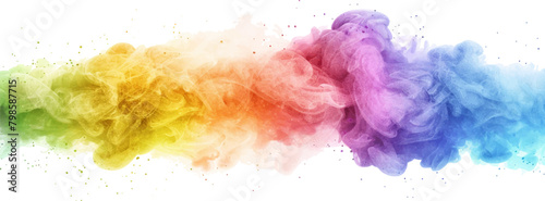 Watercolor rainbow color powder cloud