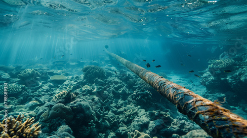 internet cable line under ocean