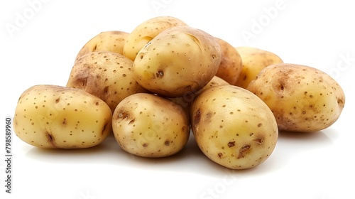  New potato isolated on white background,  potatoes on a white background ai generated