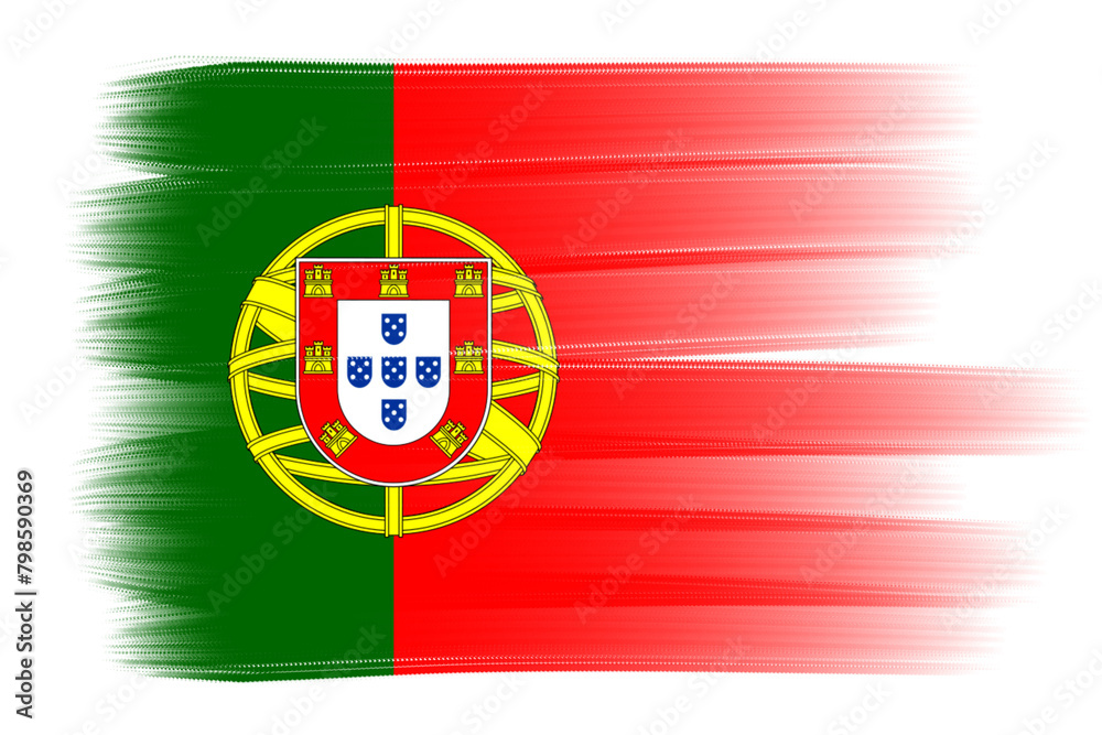 Obraz premium flag portugal transparent background, Portugal brush stroke flag design template element PNG file national flag of portugal