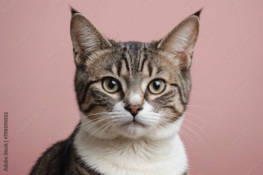 Portrait of Javanese cat looking at camera, copy space. Studio shot. Portrait of Javanese cat looking at camera, copy space. Studio shot.
