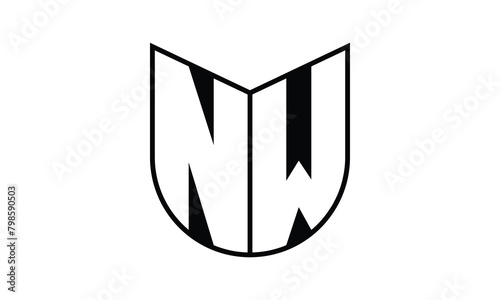 NW initial letter bat icon gaming logo design vector template. batman logo, sports logo, monogram, polygon, war game, symbol, playing logo, abstract, fighting, typography, icon, minimal, wings, battle