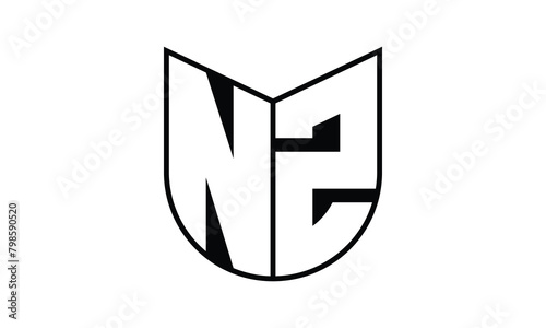 NZ initial letter bat icon gaming logo design vector template. batman logo, sports logo, monogram, polygon, war game, symbol, playing logo, abstract, fighting, typography, icon, minimal, wings, battle