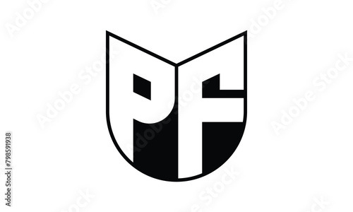 PF initial letter bat icon gaming logo design vector template. batman logo, sports logo, monogram, polygon, war game, symbol, playing logo, abstract, fighting, typography, icon, minimal, wings, battle