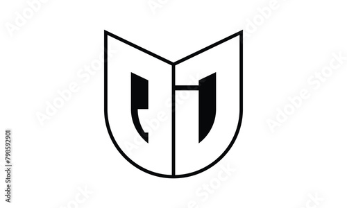 QD initial letter bat icon gaming logo design vector template. batman logo, sports logo, monogram, polygon, war game, symbol, playing logo, abstract, fighting, typography, icon, minimal, wings, battle