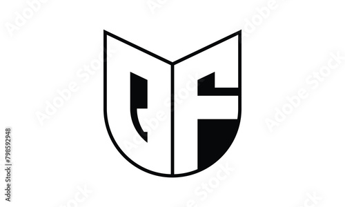 QF initial letter bat icon gaming logo design vector template. batman logo, sports logo, monogram, polygon, war game, symbol, playing logo, abstract, fighting, typography, icon, minimal, wings, battle
