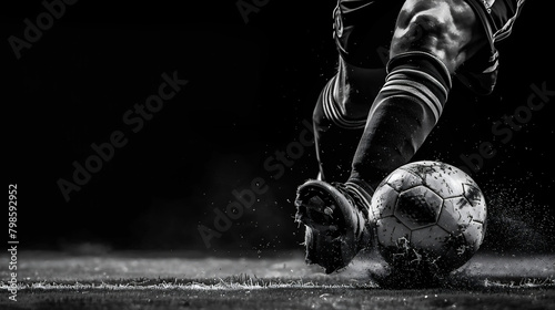 ドリブルをするサッカー選手の足元 photo