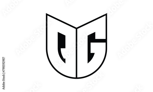 QG initial letter bat icon gaming logo design vector template. batman logo, sports logo, monogram, polygon, war game, symbol, playing logo, abstract, fighting, typography, icon, minimal, wings, battle