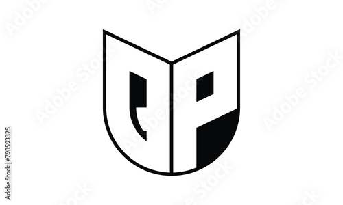 QP initial letter bat icon gaming logo design vector template. batman logo, sports logo, monogram, polygon, war game, symbol, playing logo, abstract, fighting, typography, icon, minimal, wings, battle