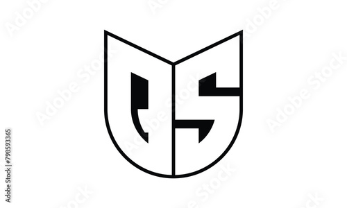 QS initial letter bat icon gaming logo design vector template. batman logo, sports logo, monogram, polygon, war game, symbol, playing logo, abstract, fighting, typography, icon, minimal, wings, battle