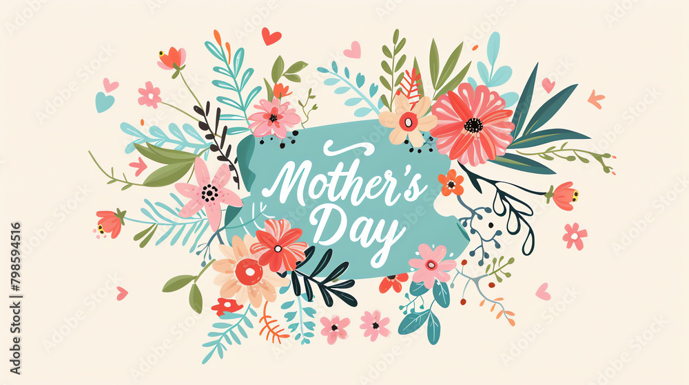 Illustration for Mother's Day Featuring Elegant Floral Design Illustration for Mother's Day Featuring Elegant Floral Design