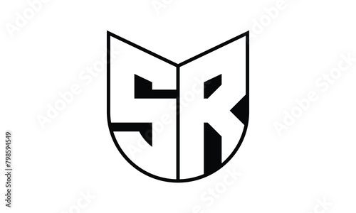 SR initial letter bat icon gaming logo design vector template. batman logo, sports logo, monogram, polygon, war game, symbol, playing logo, abstract, fighting, typography, icon, minimal, wings, battle