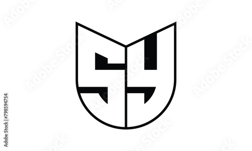 SY initial letter bat icon gaming logo design vector template. batman logo, sports logo, monogram, polygon, war game, symbol, playing logo, abstract, fighting, typography, icon, minimal, wings, battle