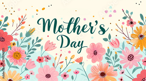 Illustration for Mother's Day Featuring Elegant Floral Design