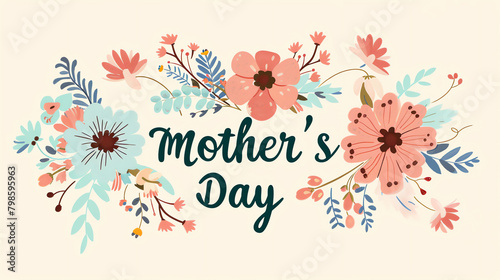 Illustration for Mother's Day Featuring Elegant Floral Design