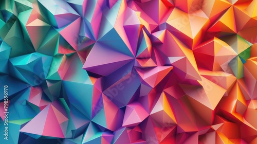 Backdrop with a variety of colorful polygonal shapes photo