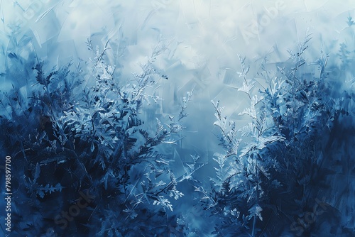 Depict the frozen beauty of nature in an abstract form photo