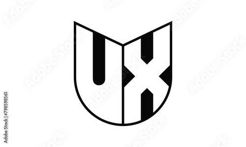 UX initial letter bat icon gaming logo design vector template. batman logo, sports logo, monogram, polygon, war game, symbol, playing logo, abstract, fighting, typography, icon, minimal, wings, battle