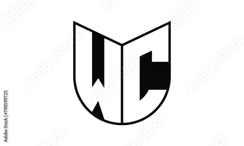 WC initial letter bat icon gaming logo design vector template. batman logo, sports logo, monogram, polygon, war game, symbol, playing logo, abstract, fighting, typography, icon, minimal, wings, battle