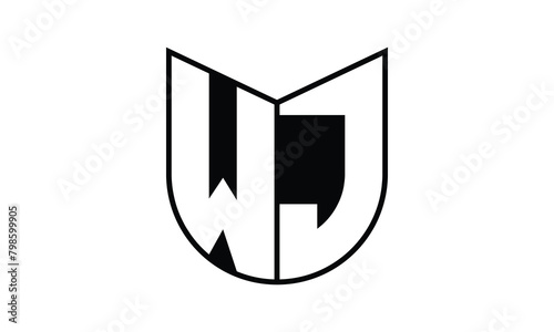 WJ initial letter bat icon gaming logo design vector template. batman logo, sports logo, monogram, polygon, war game, symbol, playing logo, abstract, fighting, typography, icon, minimal, wings, battle